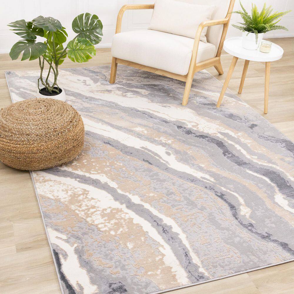 Zephyr Collections 5 ft. x 8 ft. Taupe Organic Indoor Area Rug price history on PriceWatchPro