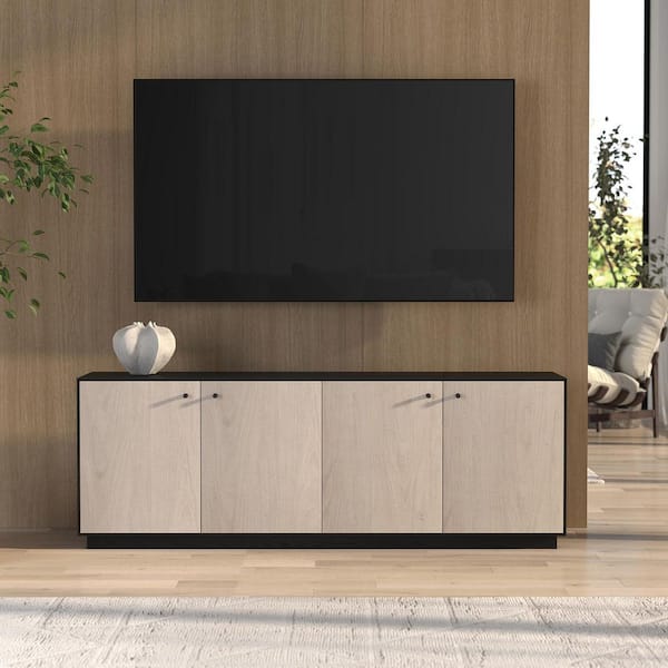 Lillian 68 in. Black Grain and Alder White TV Stand Fits TV's Up to 75 in.