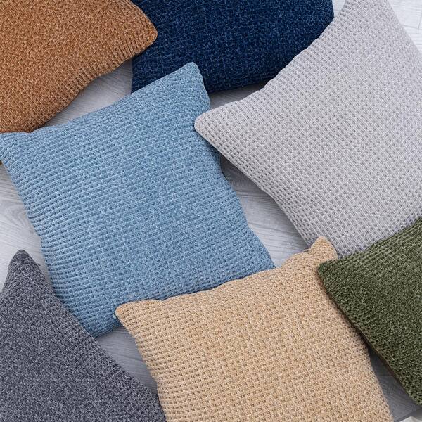 white chenille pillow