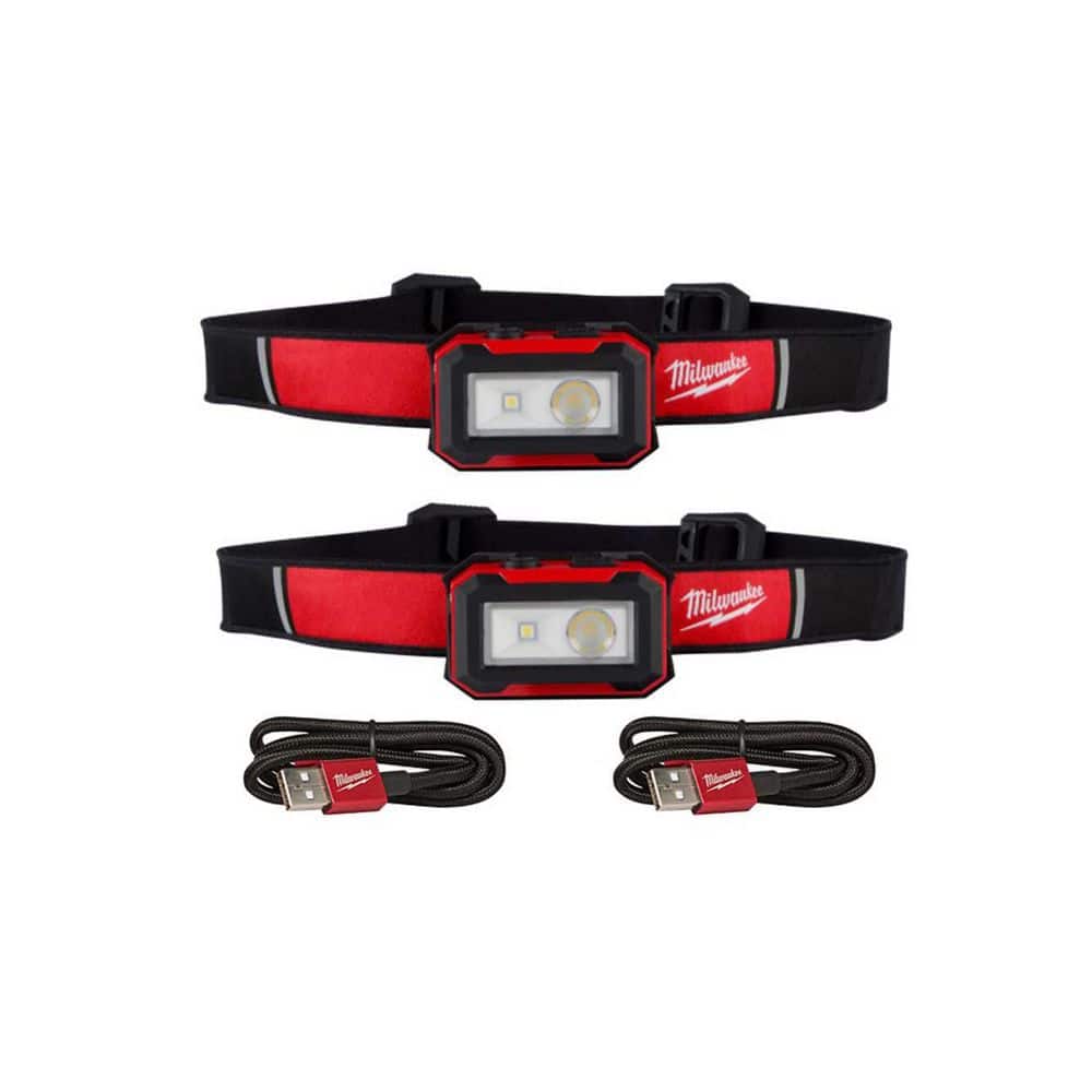 Milwaukee 450 Lumens Internal Rechargeable Magnetic Headlamp and Task Light  (2-Pack) 2012R-2012R The Home Depot