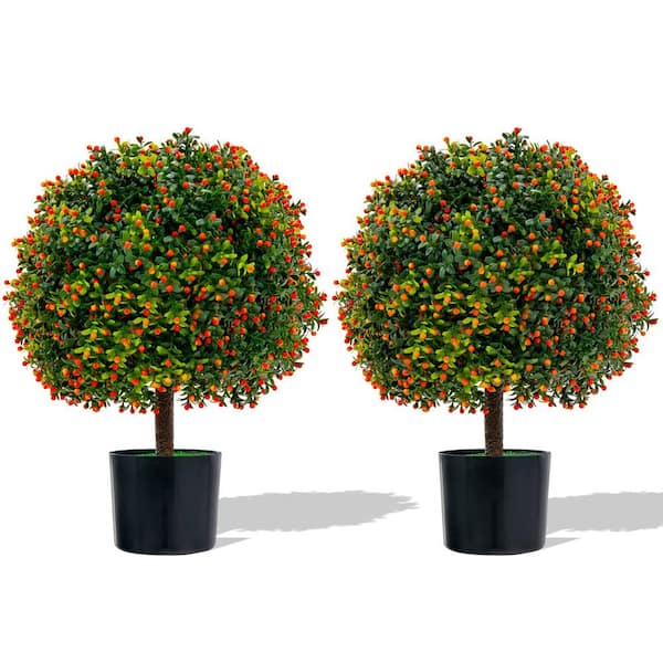 1.8 ft. Artificial Boxwood Topiary Ball Tree 2 Pack