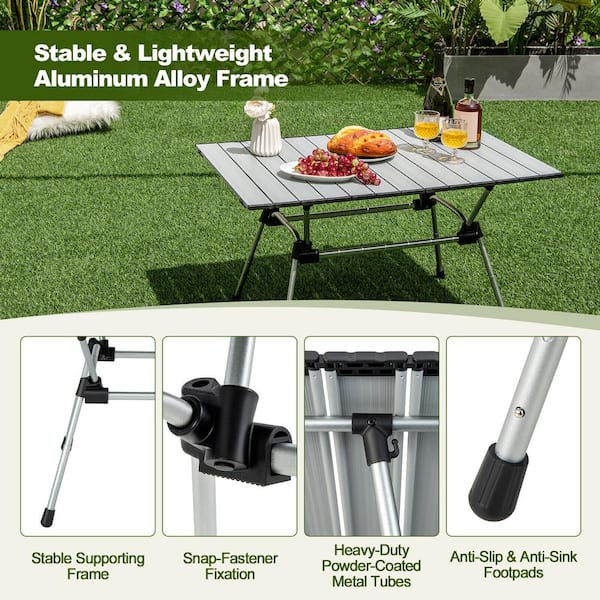 Angeles Home Metal Portable Camp Kitchen and Sink Table