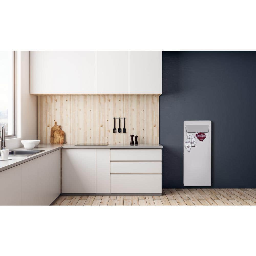 White Steel Built-In Wall Laundry Hamper