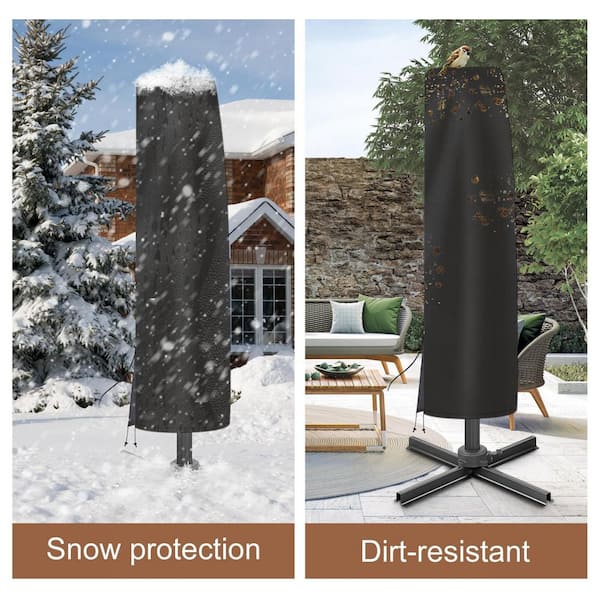 best patio umbrella cover for freezing temperatures 12 ft. Black Offset Patio Umbrella Cover HPD4Z64X3W
