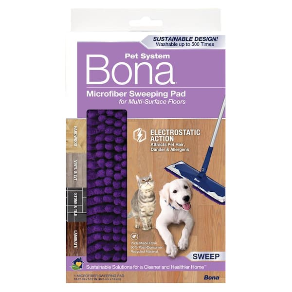 Bona Pet Cleaning Products Reusable Mop Refill Multi Surface Microfiber  Sweeping & Dusting Pad 1ct