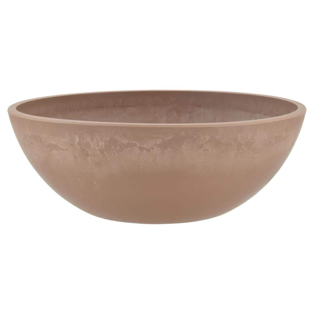 Arcadia Garden Products Garden Bowl 12 in. x 4-1/2 in. Taupe PSW Pot