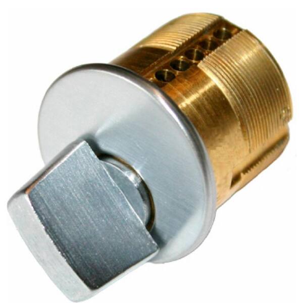 Taco 1 in. Brushed Chrome Thumbturn Mortise Cylinder