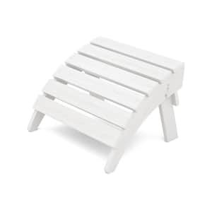 HDPE Folding Plastic Outdoor Ottoman for Adirondack in White