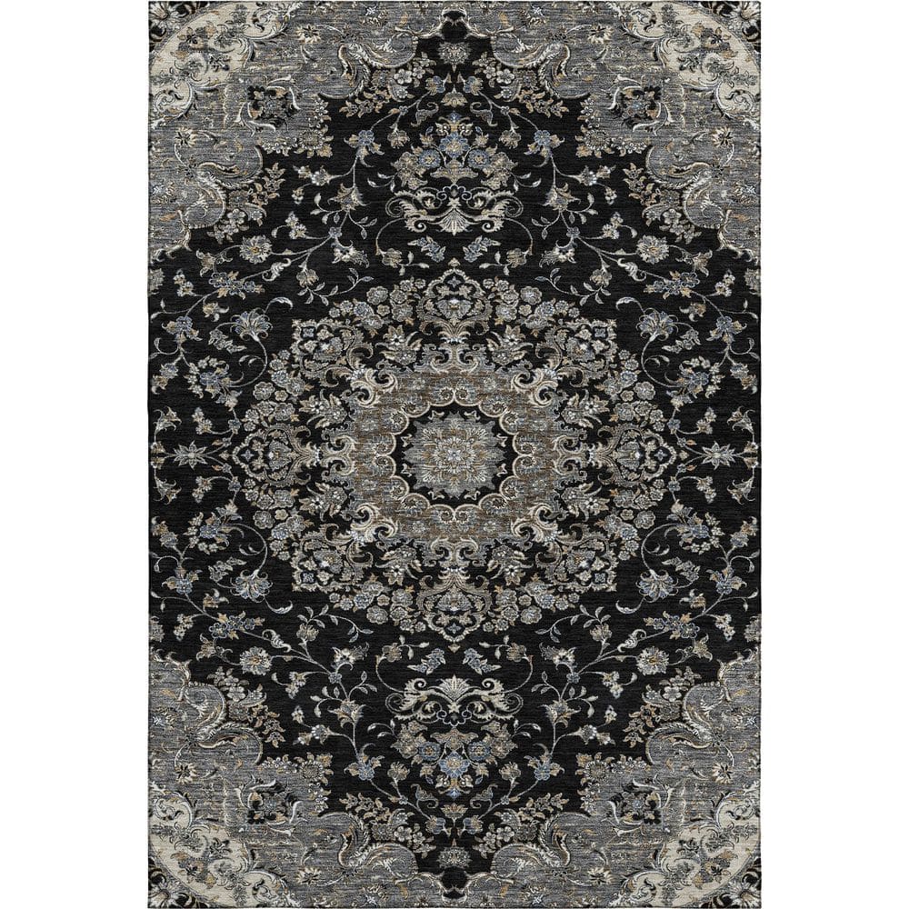 Mayfield Premium Machine Washable Abstract AMF2495 Black 10 ft. x 14 ft. Area Rug price history on PriceWatchPro