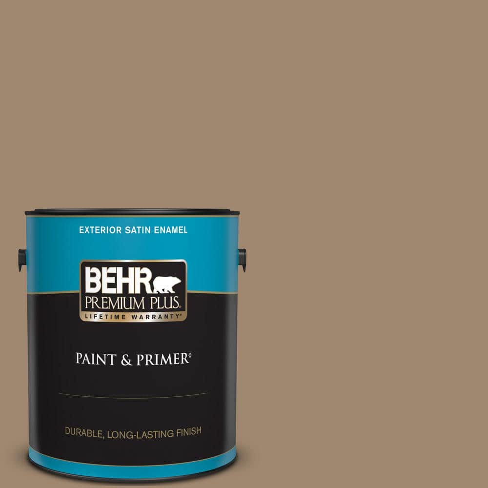 BEHR PREMIUM PLUS 1 gal. 700D5 Toffee Crunch Satin Enamel Exterior
