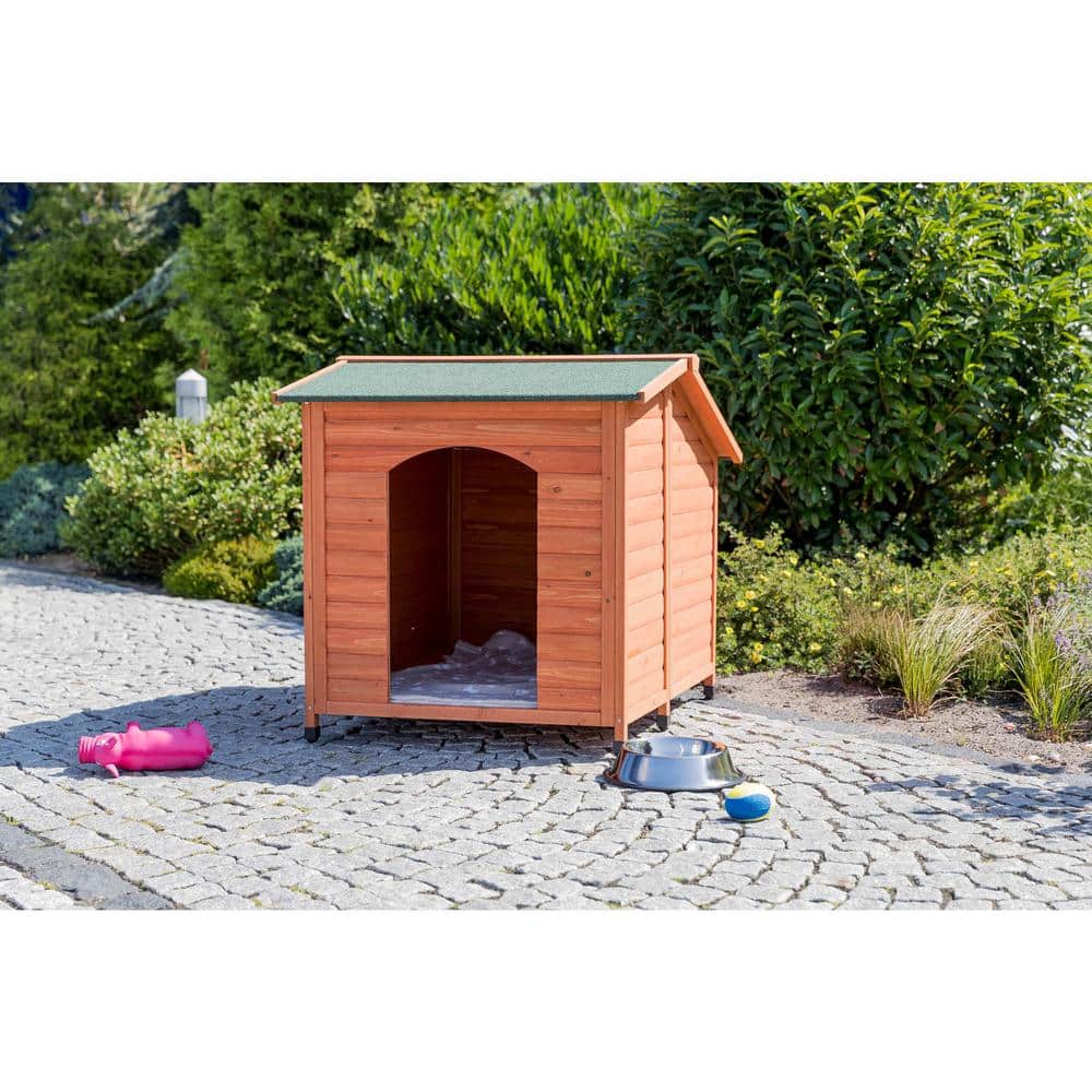 XXL Brown Pine Raised Floor Outdoor Dog House