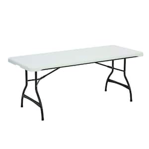 72 in. White Plastic Stackable Folding Utility Table