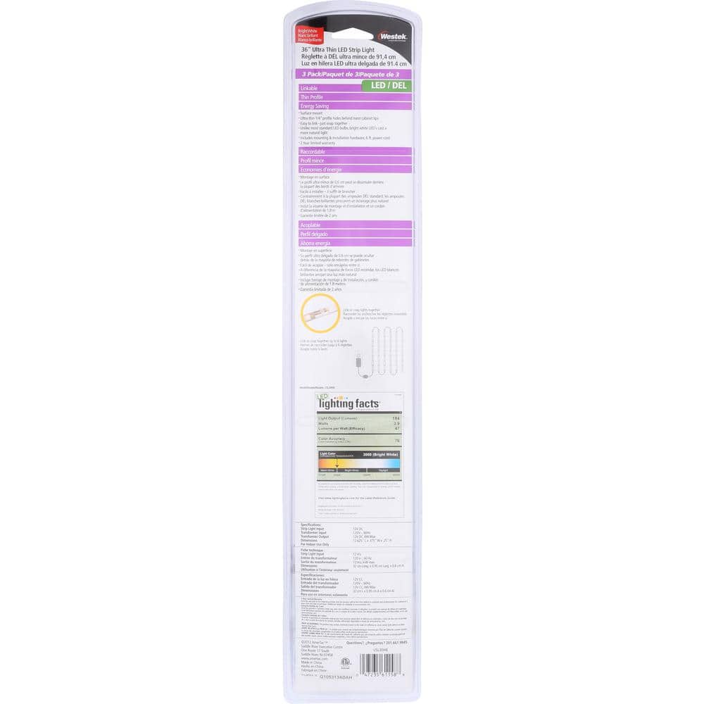 Amerelle 12-inch White Plug-In LED Strip Light Kit