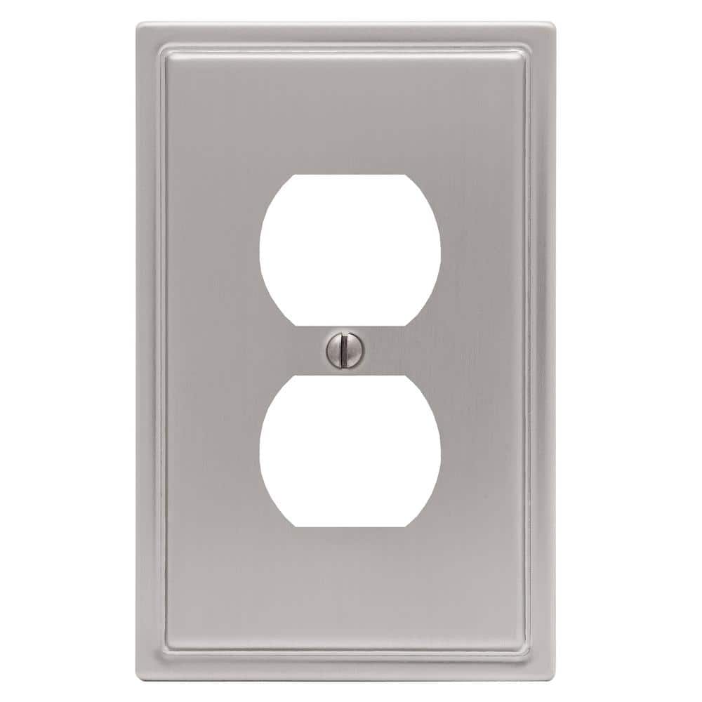 AMERELLE Moderne 1 Gang Duplex Steel Wall Plate Brushed Nickel 148DBN