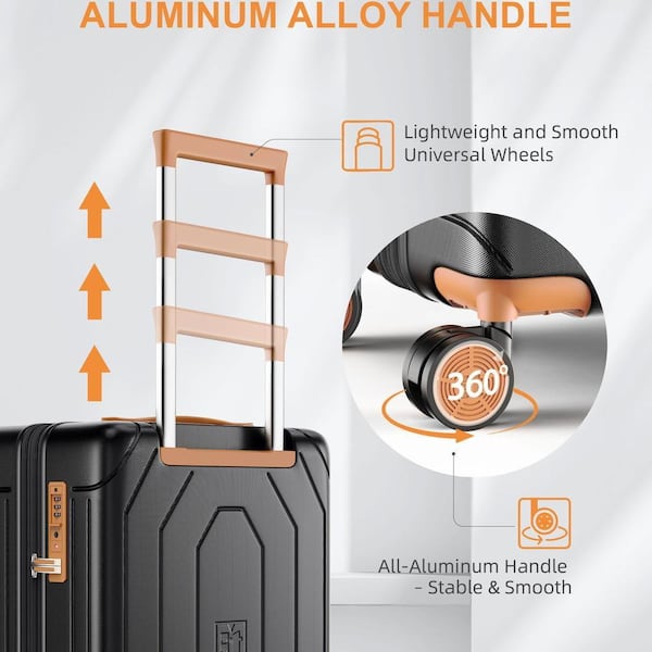HONGGE 2-Piece Hardside Luggage Set and Backpack Set, with TSA