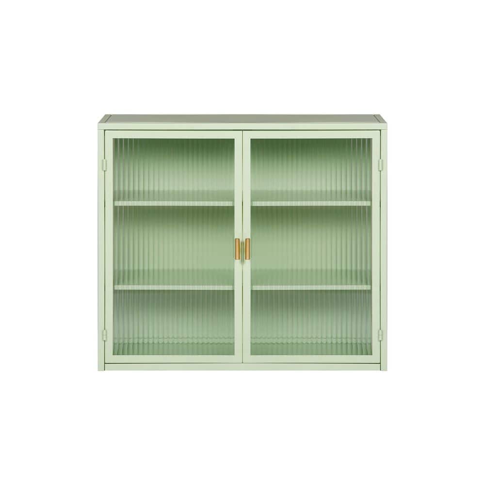 27.60 in. W x 9.10 in. D x 23.60 in. H Double Glass Door Bathroom Storage W