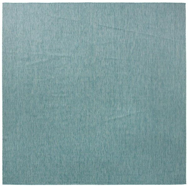 Unique Loom Outdoor Solid Blue 13 ft. x 13 ft. Indoor/Outdoor Area Rug