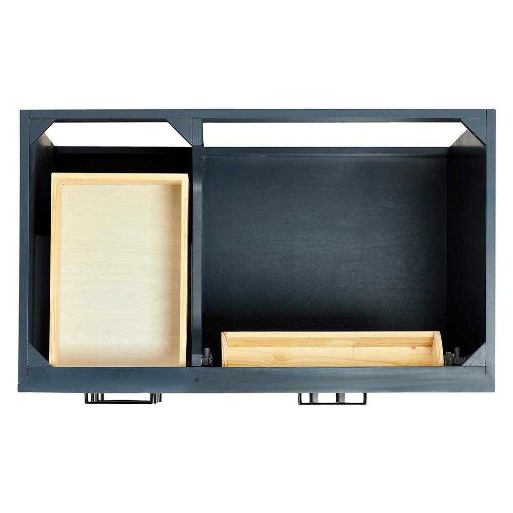 Midnight Blue Hardwood Freestanding Vanity Cabinet, 36"