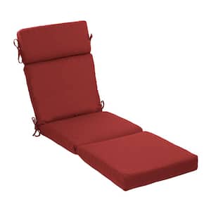 Oceantex 21 in. x 72 in. Outdoor Chaise Lounge Cushion in Nautical Red