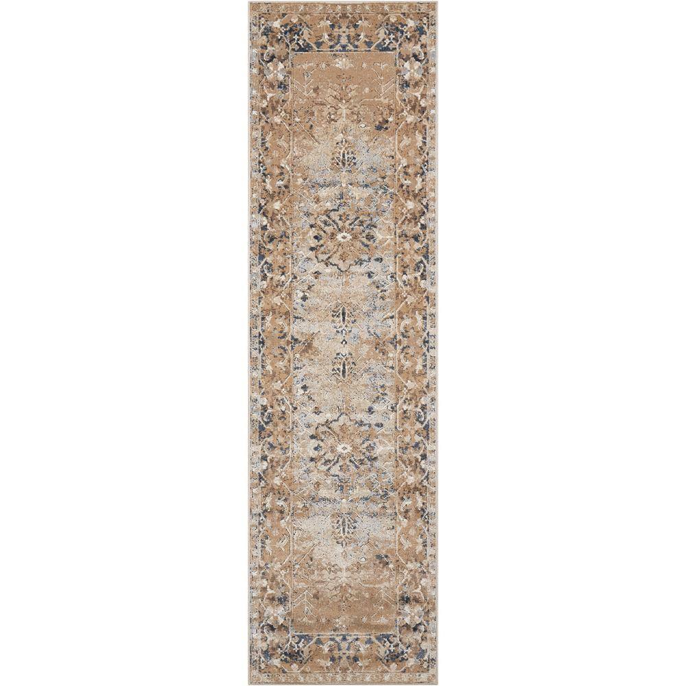Kathy Ireland Home Malta Taupe 2 ft. x 8 ft. Traditional Runner Area