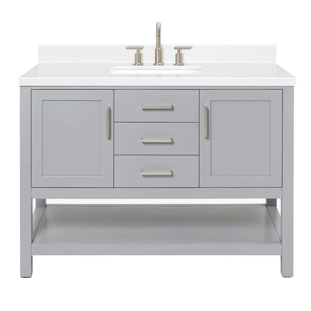 Bayhill 48" Gray Wood Single Vanity with Quartz Top