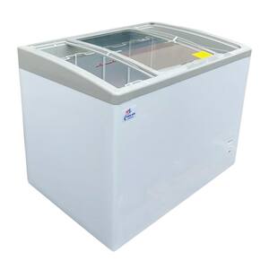 31 in. W 7 cu.ft. Manual Defrost Commercial Lap Glass Top Display Chest Freezer in White