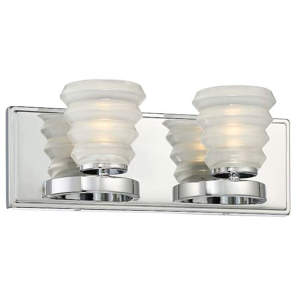 2-Light Chrome LED Bath Vanity Light