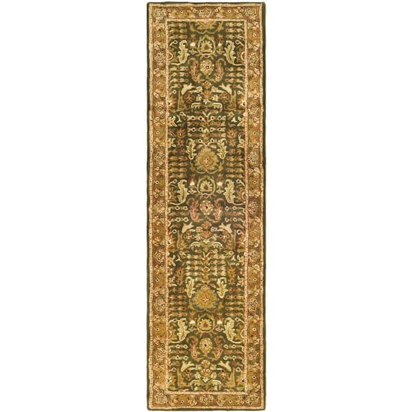 SAFAVIEH Classic Light Green/Gold 2 ft. x 10 ft. Border Runner Rug