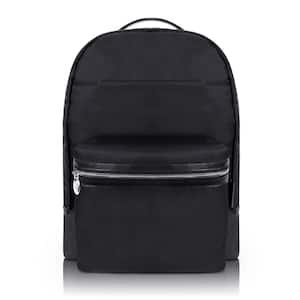Parker Nano Tech-Light Nylon Black with Leather Trim 15 in. Dual Compartment Laptop Backpack