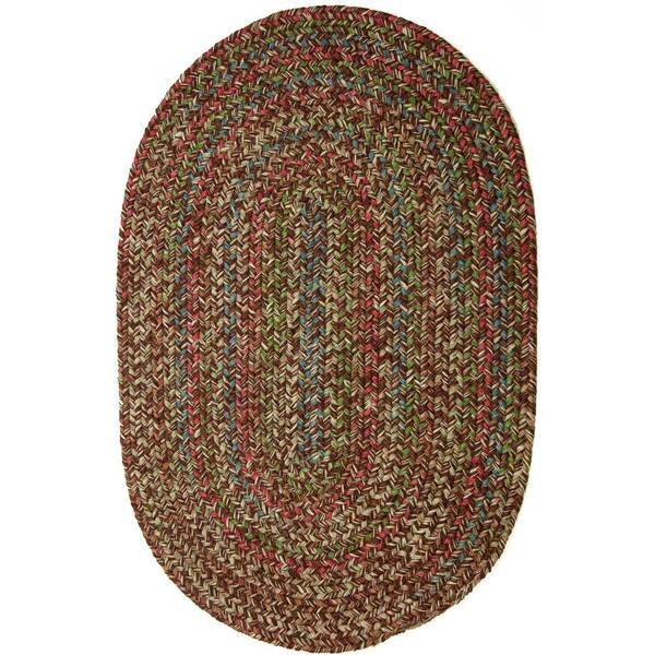 Rhody Rug Winslow Brown Multicolored 2 ft. x 3 ft. Oval Indoor/Outdoor Braided Area Rug