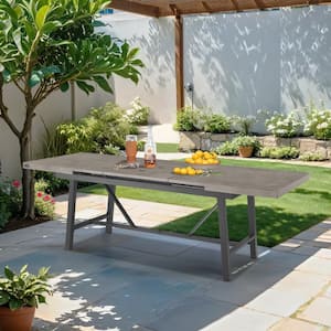 Rectangular Extendable Aluminum Outdoor Dining Table