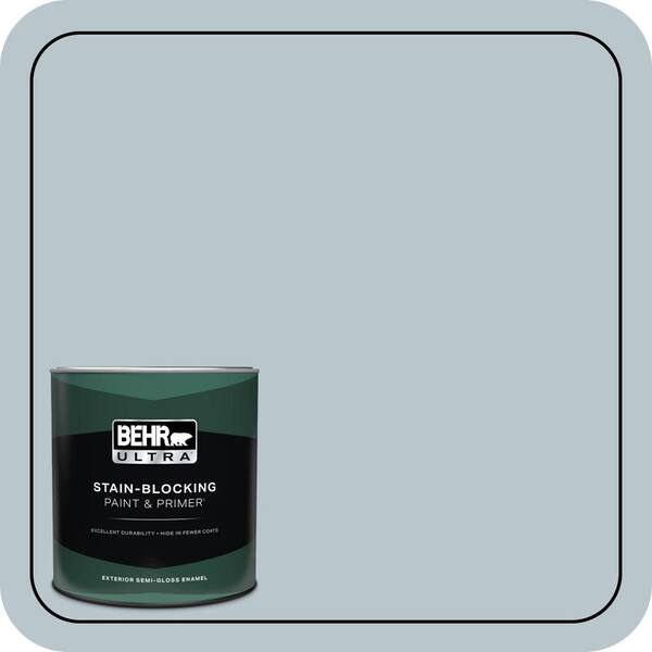 BEHR ULTRA 1 qt. #N480-2 Flowing Breeze Semi-Gloss Enamel Exterior Paint & Primer