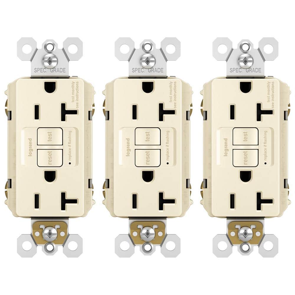 radiant 20 Amp 125-Volt Tamper Resistant GFCI Residential/Commercial Decorator Duplex Outlet, Light Almond (3-Pack) price history on PriceWatchPro