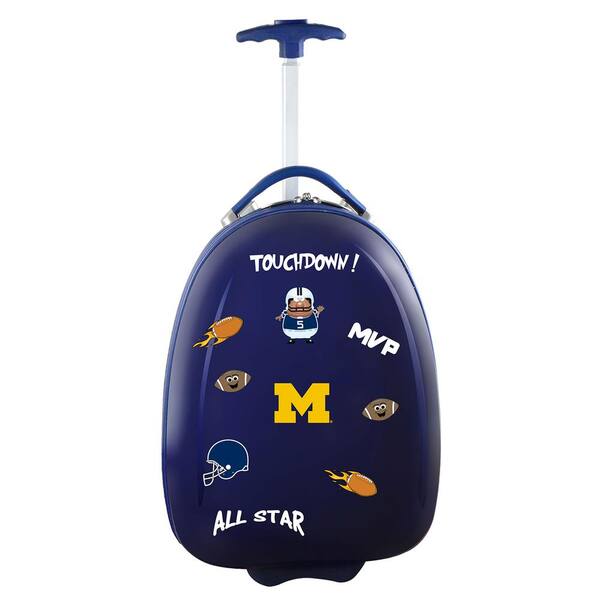 Denco NCAA Michigan 18 in. Navy Kids Pod Luggage Suitcase