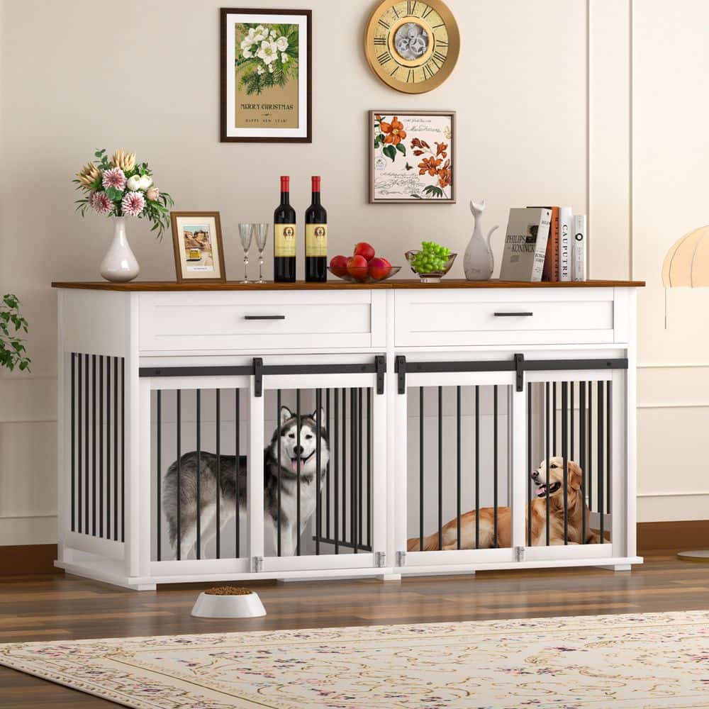 VEIKOUS Wooden Dog Crate Furniture Dog Kennel Doghouse