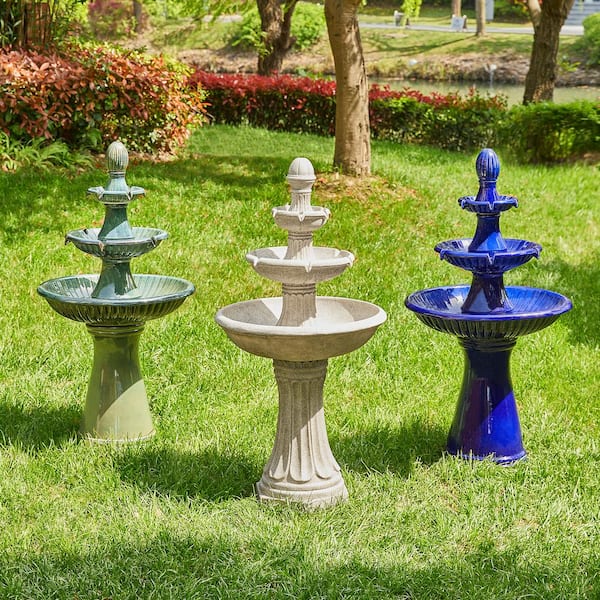 Glitzhome 45.25 in. H Oversized Terrazzo Resin 3-Tier