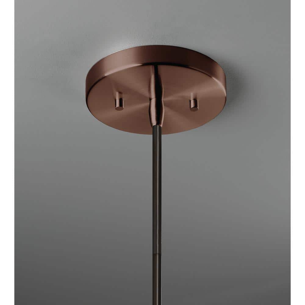 Bisque and Dark Bronze Ceramic Drum Pendant Light