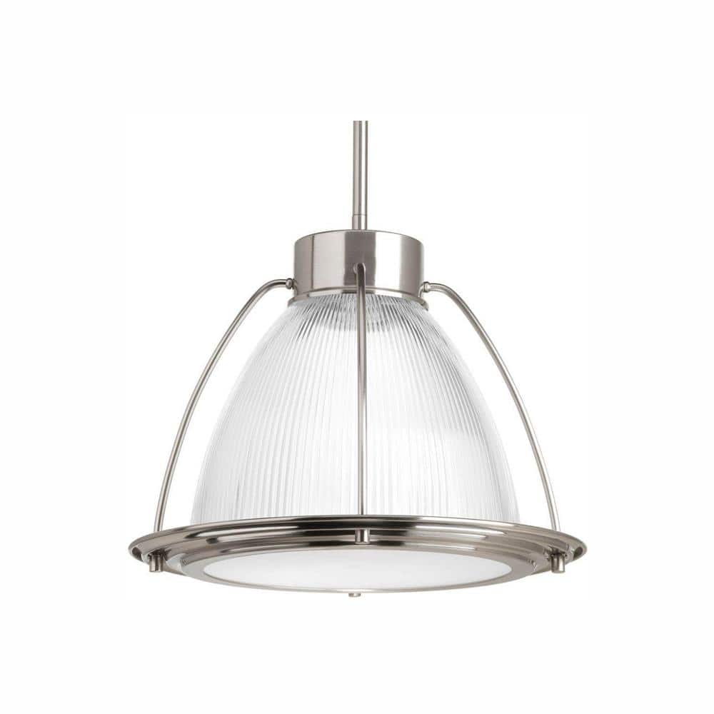 Brushed Nickel Prismatic Glass LED Pendant Light