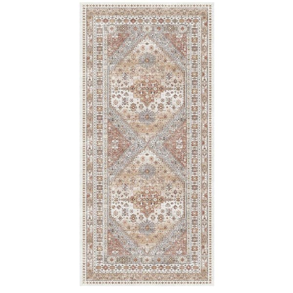 2' x 5' Orange Kitchen Runner Rug Washable Non-Slip Floor Mat for Hallway Entryway