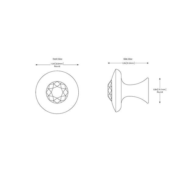Felicia 1-1/4 in. Chrome with Clear Crystal Cabinet Knob Felicia 1-1/4 in. Chrome with Clear Crystal Cabinet Knob
