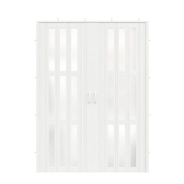 SOCBAZZAR 60 in x 80 in. (Double 30 in)White Oak Finished 3-Lite