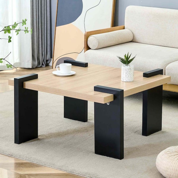 31.5 in. Natural Wood Square MDF Coffee Table