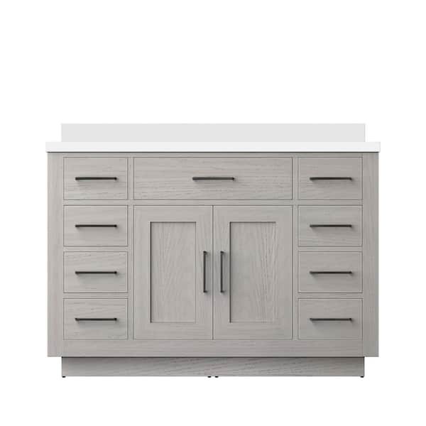 Condor 48 in. W x 22 in. D White Oak Single Bath Vanity with White Quartz Top