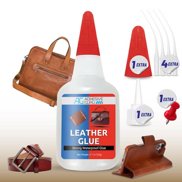 AG Leather Glue 0.7 oz.-Clear Fast-Setting Adhesive with Precision Tips for Leather, Shoes, Bags and Furniture (1-Pack)