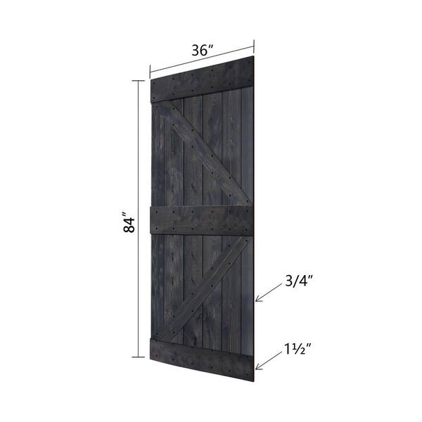 VeryCustom 36 in. x 84 in. Lucy in the Sky Carmine Wood Sliding Barn Door  with Hardware Kit in Black RWLS36CNB1 - The Home Depot