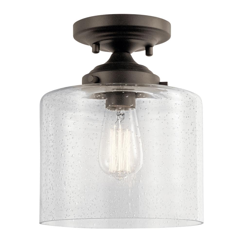 Winslow Olde Bronze Glass Semi Flush Mount Light