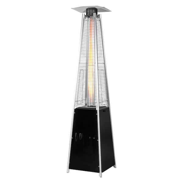 48,000 BTU Steel Propane Standing Pyramid Patio Heater with Wheels Ideal for Backyard Balcony 6-8 people