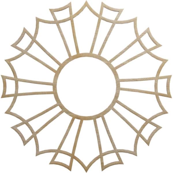 Ekena Millwork 24 in. x 24 in. x 1/4 in. Augustus Wood Fretwork Pierced Ceiling Medallion, Birch