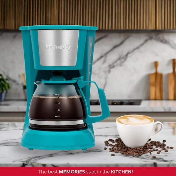 Holstein Housewares 5-Cup Coffee Maker,Teal