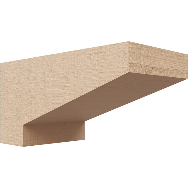Ekena Millwork 4 in. x 4 in. x 8 in. Series 3 Wide Clemmons Rough Cedar Woodgrain Timberthane Polyurethane Corbel, Primed Tan